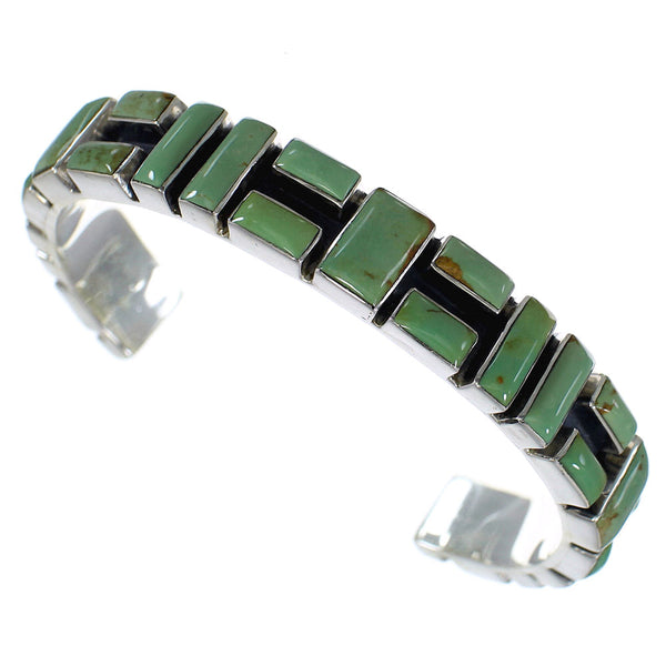 Southwest Authentic Sterling Silver Turquoise Cuff Bracelet CX49769